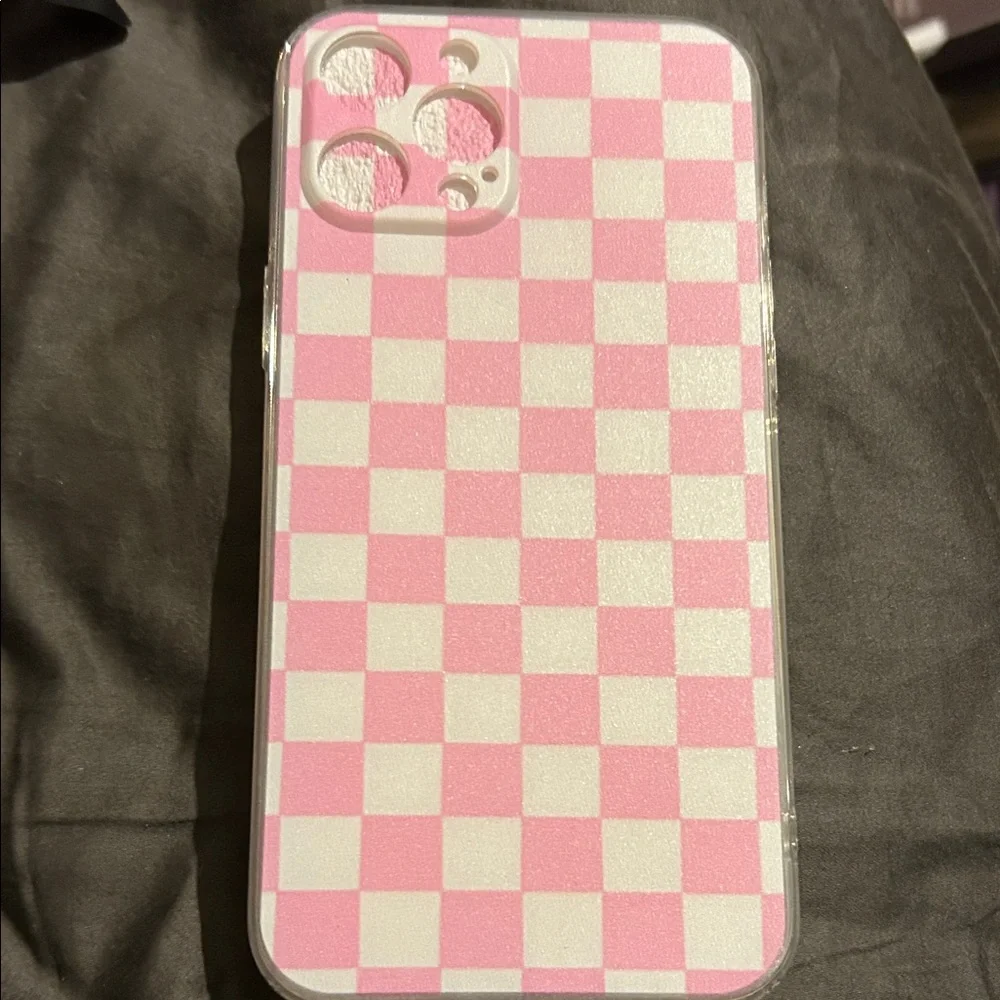 Pink Checkered iPhone 12 Pro Max phone Case